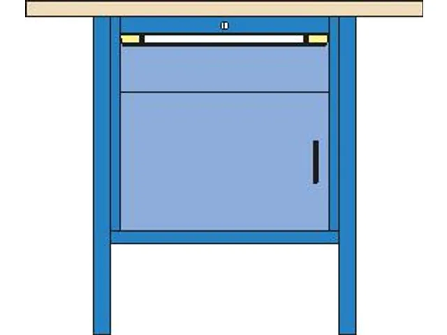 werkbank,HxBxD 845x1000x700mm,multiplexblad,RAL7035,front RAL7035