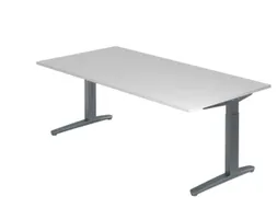 In hoogte verstelbaar bureau,HxBxD 680-850x2000x1000mm,blad grijs