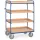 Etagewagens 8222 4 Etages Met Rand Hout 600kg 1000x700mm Ral5007