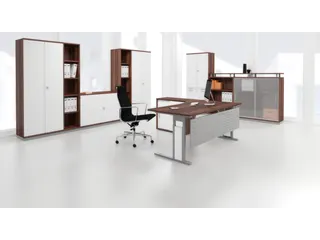 Schuifdeurkast 1540x1000x430mm romp onyxgrijs decor front lichtgrijs - 4