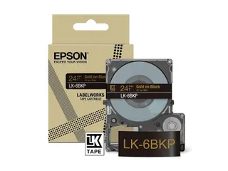 C53S672096 Epson 24mm zwart goud LK-6BKP lettertape metallic 9m - 1