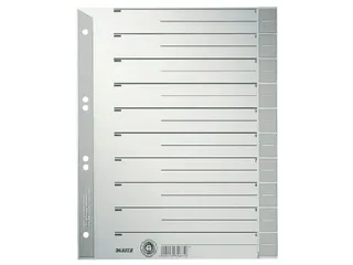 Scheidingsbladen Leitz A4 karton 230gr 6-gaats grijs - 1