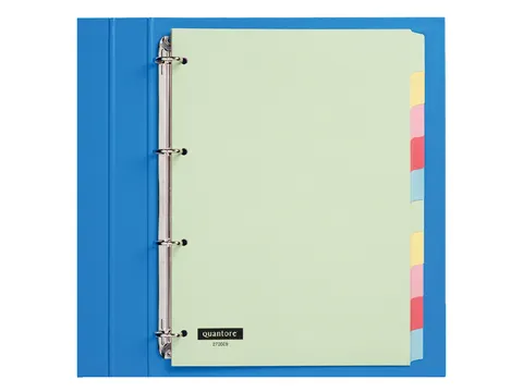 Tabbladen Quantore A4 4-gaats 10-delig assorti karton
