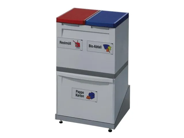 Afvalverzamelstation 2 Bakken 15 Liter 1 Kiepbak 30 liter Poten Grijs