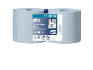 Poetsrol Tork W1 130052 2-laags 26cmx255m 2 Rollen blauw - 4