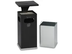 Combi-Asbak Staalplaat 910x395x395mm 3 Inworpopeningen Antraciet