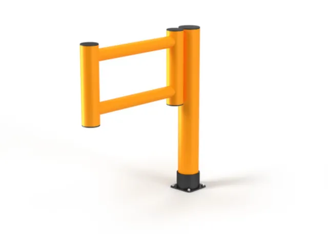 aanrijdbeschermingsplank,balustradedeur rechts,HxB 1100x1000mm,PE,geel