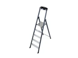 trapladder,eenzijdig,5treden,bordes met profiel,Stand H 1,05m