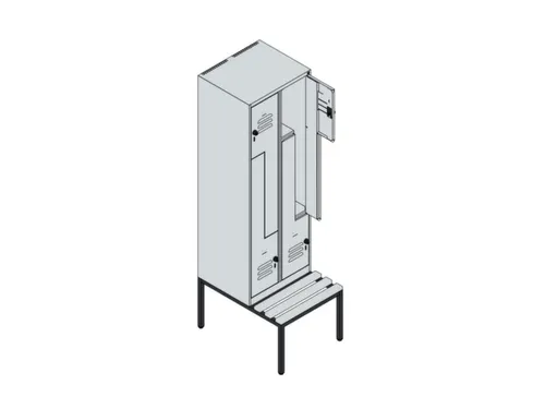 Z-garderobekast,HxBxD 2120x600x815mm,2vak,vak B 300mm,cil.-slot