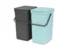 Inbouwafvalemmer Sort & Go 2x12 liter Mint Grijs Brabantia