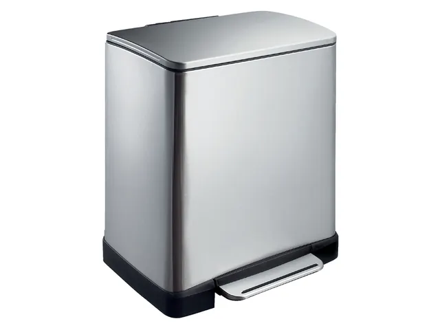 Afvalbak pedaalemmer RVS mat rechthoekig 9 Liter + 10 Liter