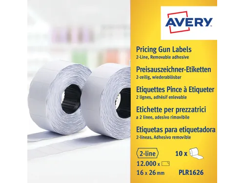 Prijsetiket Avery PLR1626 16x26mm afneembaar wit