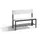 omkleedbank,HxLxD 796x1000x407mm,HPL wit,frame staal RAL7021,leuning