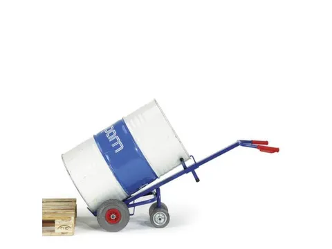vatenkar,draagverm. 250kg,v. 1x200l vat,RAL5010,lucht-banden
