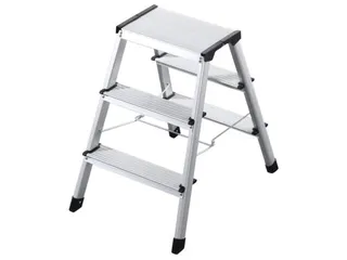 vouwtrapje,3treden,bordes H 600mm,HxBxD 600x440x640mm,aluminium - 1