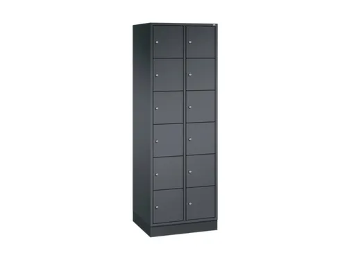 lockerkast,HxBxD 1950x620x500mm,2x6vakken,cil.-slot,sokkel