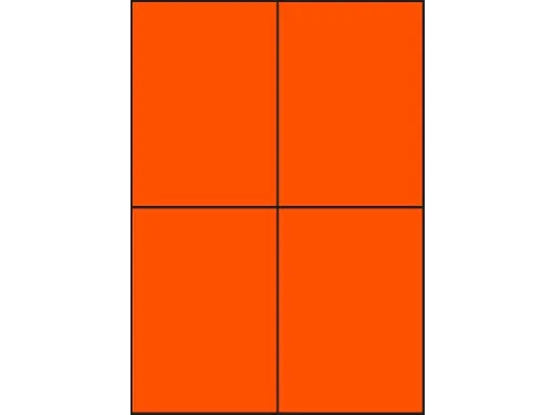 Gekleurde Etiketten 105x148mm Fluor Oranje 42422