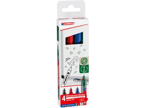 whiteboard marker E-361 assorti kleuren, blister van 4 stuks