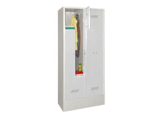 Z-garderobekast,HxBxD 1850x800x500mm,vak B 400mm,RAL7035,front RAL7016 - 1