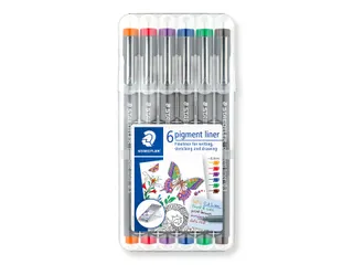 Fineliner Staedtler Pigment 308 0.3mm set à 6st assorti - 9