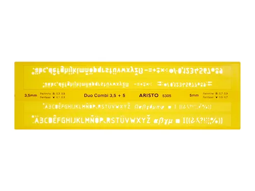 Lettersjabloon Aristo duo-combi 3,5/5 mm recht