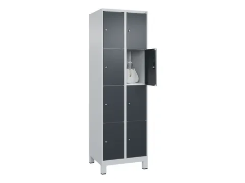 lockerkast,HxBxD 1950x600x500mm,2x4vakken,vak B 300mm,cil.-slot,voeten