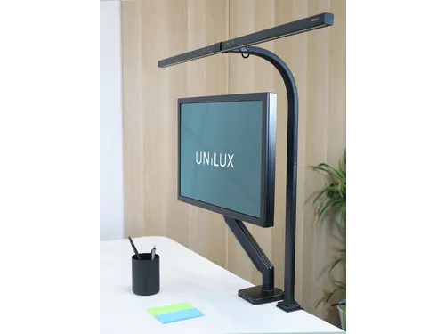 Bureaulamp Unilux Strata led tafelklem zwart