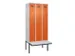 locker met bank,voor scheiding van kleding,HxBxD 2120x900x815mm,3vak