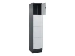 lockerkast,HxBxD 1950x400x500mm,1x4vakken,vak B 400mm,cil.-slot,sokkel