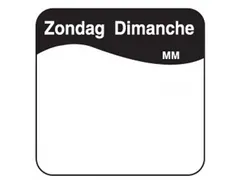 Daymark Label Dagetiket Oplosbaar Zondag 25mm 500 Stuks Rol