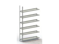 Schroefstelling Aanbouwveld Ral7035 1850x1252x304mm 6legborden 75kg