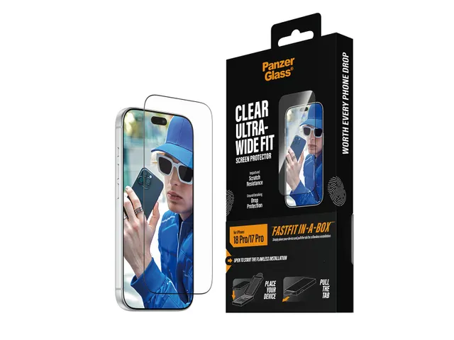 PanzerGlass Screen Protector iPhone 18 Pro | 17 Pro | Ultra-Wide Fi