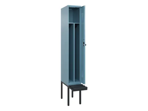 locker met bank,voor scheiding van kleding,HxBxD 2120x300x815mm,1vak