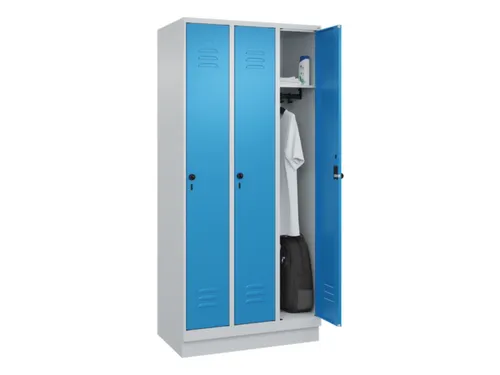 locker,HxBxD 1950x900x500mm,3vak,vak B 300mm,draaigrendel,sokkel