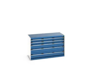 ladekast 800x1300x650mm 5laden zware lasten RAL7035 front RAL5010 - 7