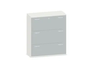 hangmappenkast 1150x1000x430mm 3hangmappenframes Wit + Lichtgrijs - 1