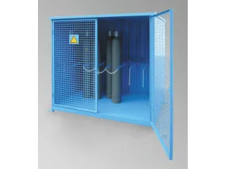 Gasflessendepot 2055x2100x1050mm Voor 16 Gasflessen 2-vleugelige Deur - 1