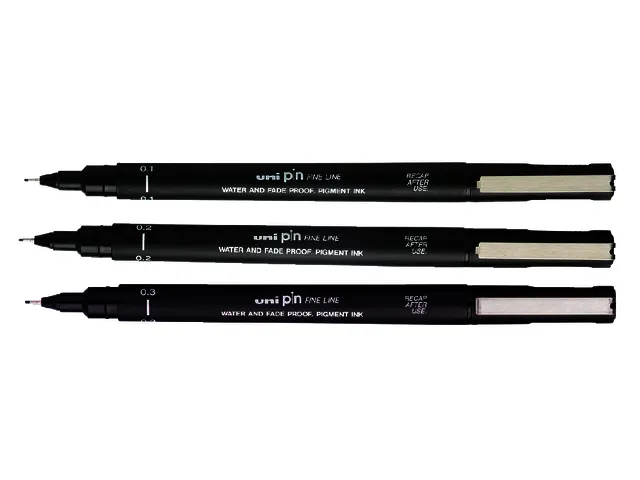 Fineliner Uni-ball Pin zwart 0.1mm