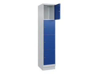 lockerkast,HxBxD 1950x400x500mm,1x4vakken,vak B 400mm,cil.-slot,sokkel - 1