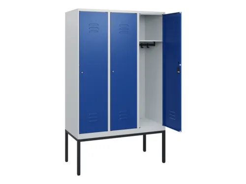 locker,HxBxD 1950x1200x500mm,3vak,vak B 400mm,cil.-slot,voetonderstel