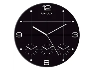 Wandklok Unilux On Time Ø30,5cm zwart/wit tijdzone cijfers - 3