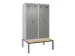 locker met bank,voor scheiding van kleding,HxBxD 2120x1200x815mm,4vak
