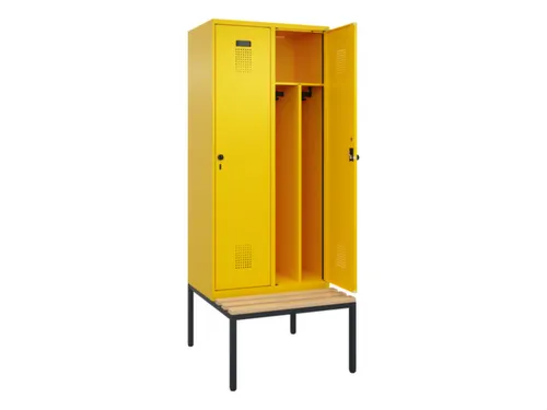 locker met bank,voor scheiding van kleding,HxBxD 2120x800x815mm,2vak
