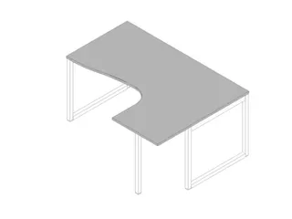 hoek-bureau,HxBxD 730x1600x1200mm,blad grijs,verdieping rechts - 1