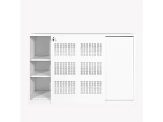 Schuifdeurkast Claudius N 160x120x45cm Wit Dubbelzijdig - 1
