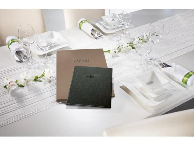 Menukaart map Sigel A5 bruin voor 8 blad