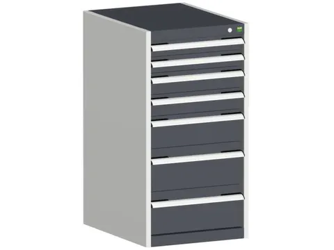 ladekast HxBxD 1000x525x650mm 7laden romp RAL7035 front RAL7016