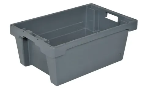 Euronorm Draaistapelbak 300x600x400mm Wanden/Bodem Gesl. Grijs