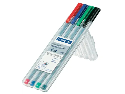 Fineliner Staedtler Triplus 334 assorti 0.3mm 4 stuks