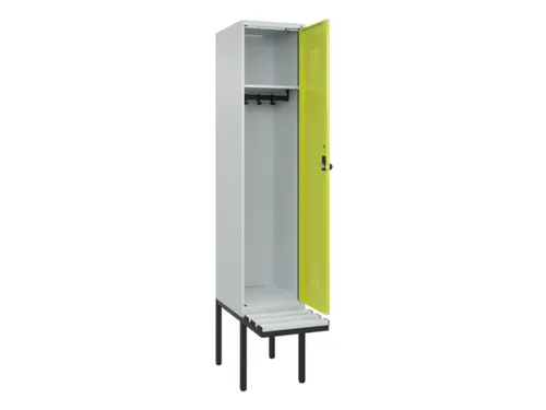 locker met bank,HxBxD 2120x400x815mm,1vak,vak B 400mm,draaigrendel